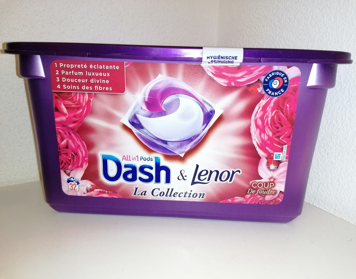 DASH & Lenor coup de foudre 32 capsules