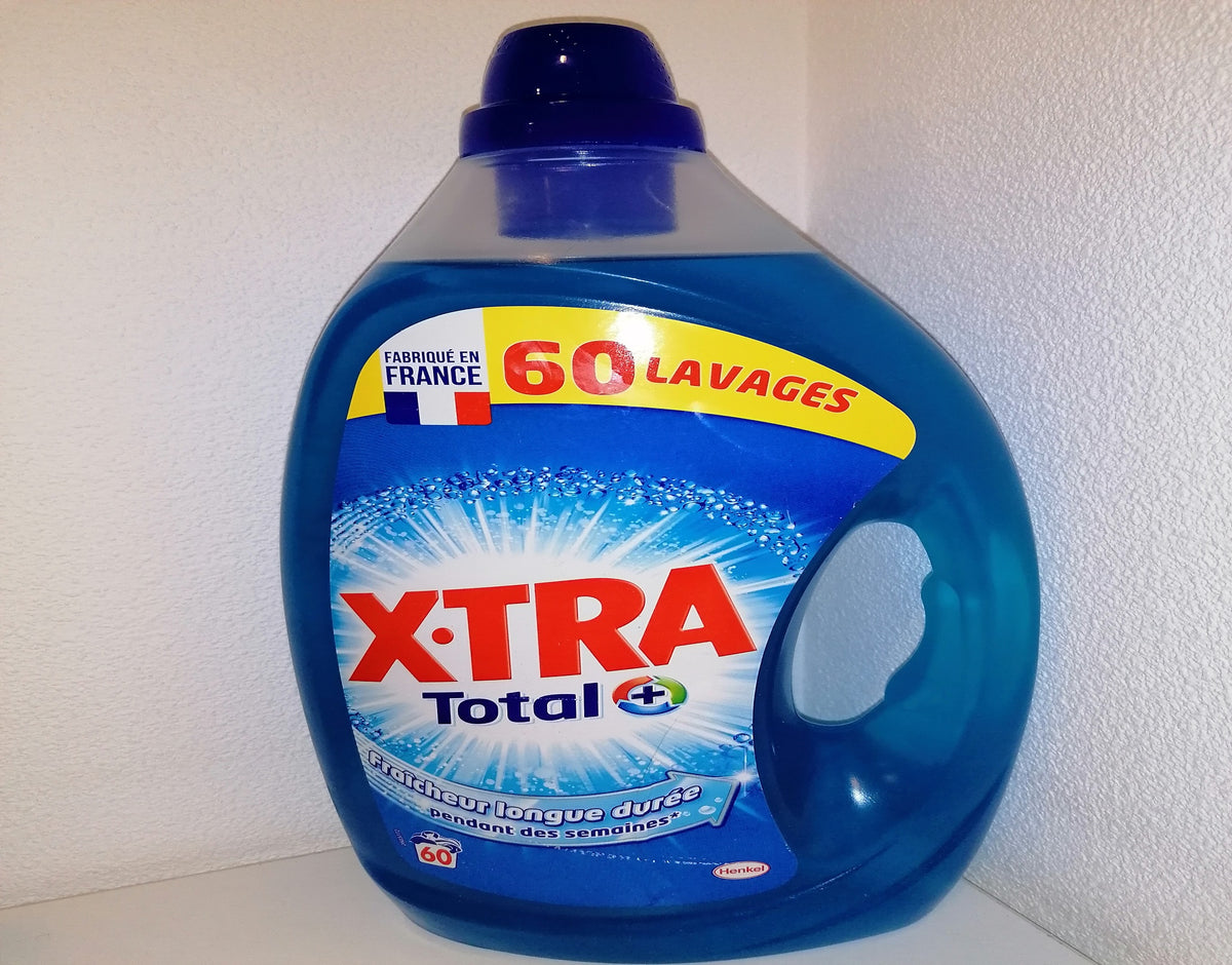 X-TRA Total 3+1 lessive liquide diluée fraîcheur + anti-odeurs 188 lavages  4x2.115l pas cher 