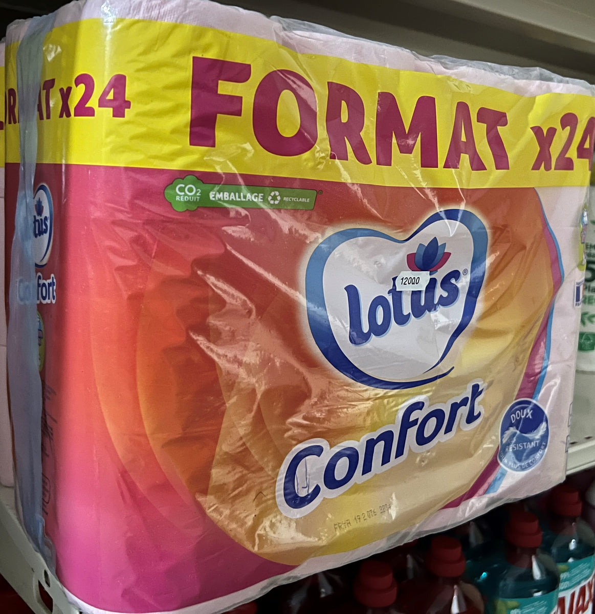 Lotus Confort Papier Toilette 2 Épaisseurs Rose, 24 rouleaux