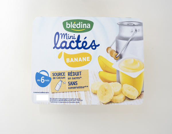BLEDINA dessert bébé dès 6 mois banane Mini Lactés 6 pots de 55 g