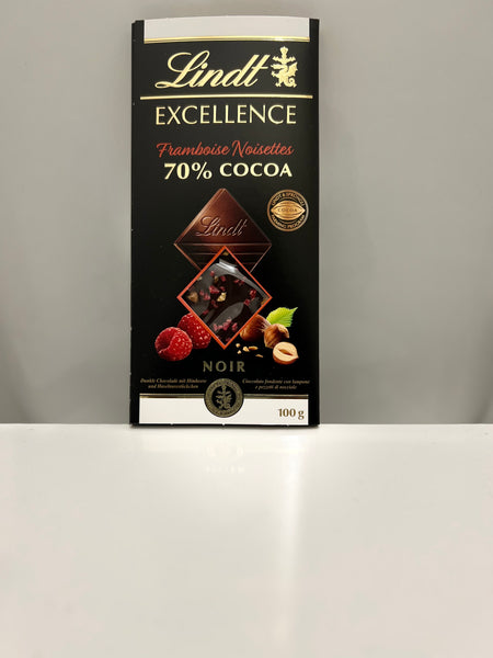 Barre Chocolat noir Lindt EXCELLENCE 70 % de cacao, 100g
