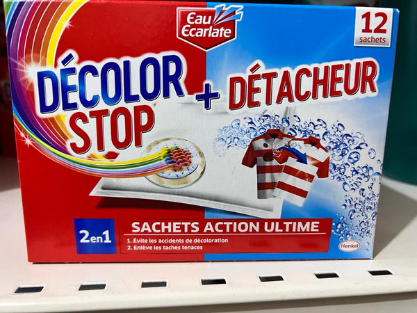 DECOLOR STOP Lingettes Anti-Décoloration + Détacheur Action Ultime